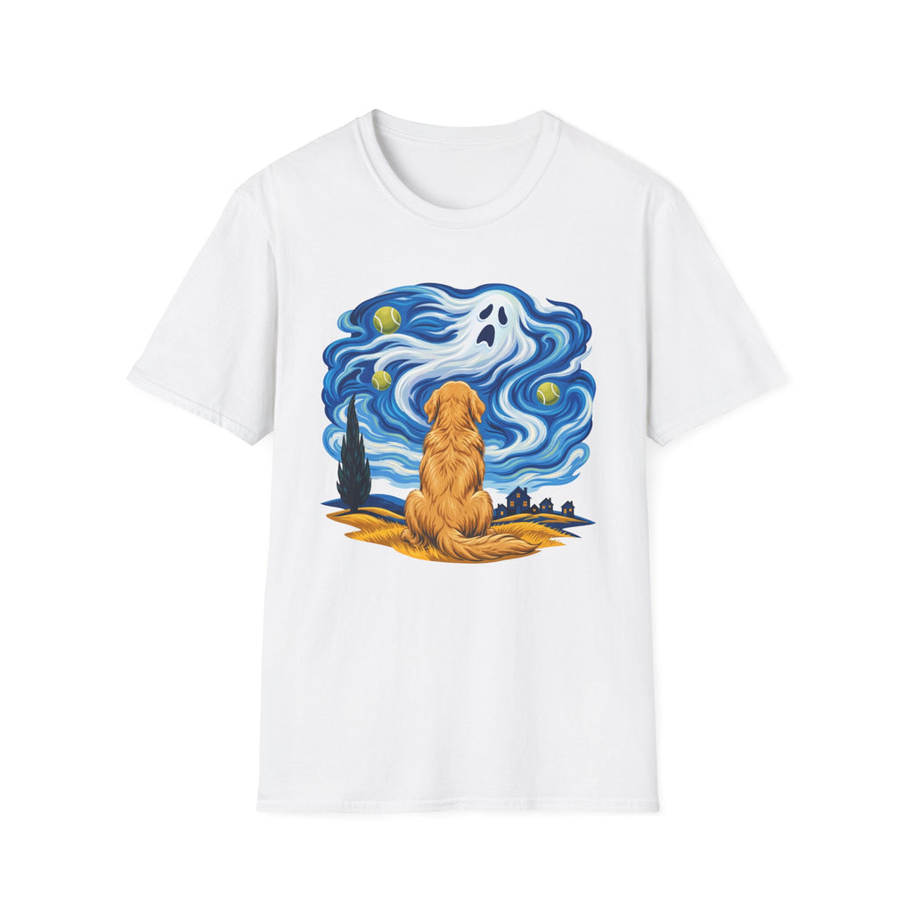Ghost Starry Night Golden Retriever T-shirt