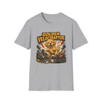 Comic Velociraptor Golden Retriever T-shirt