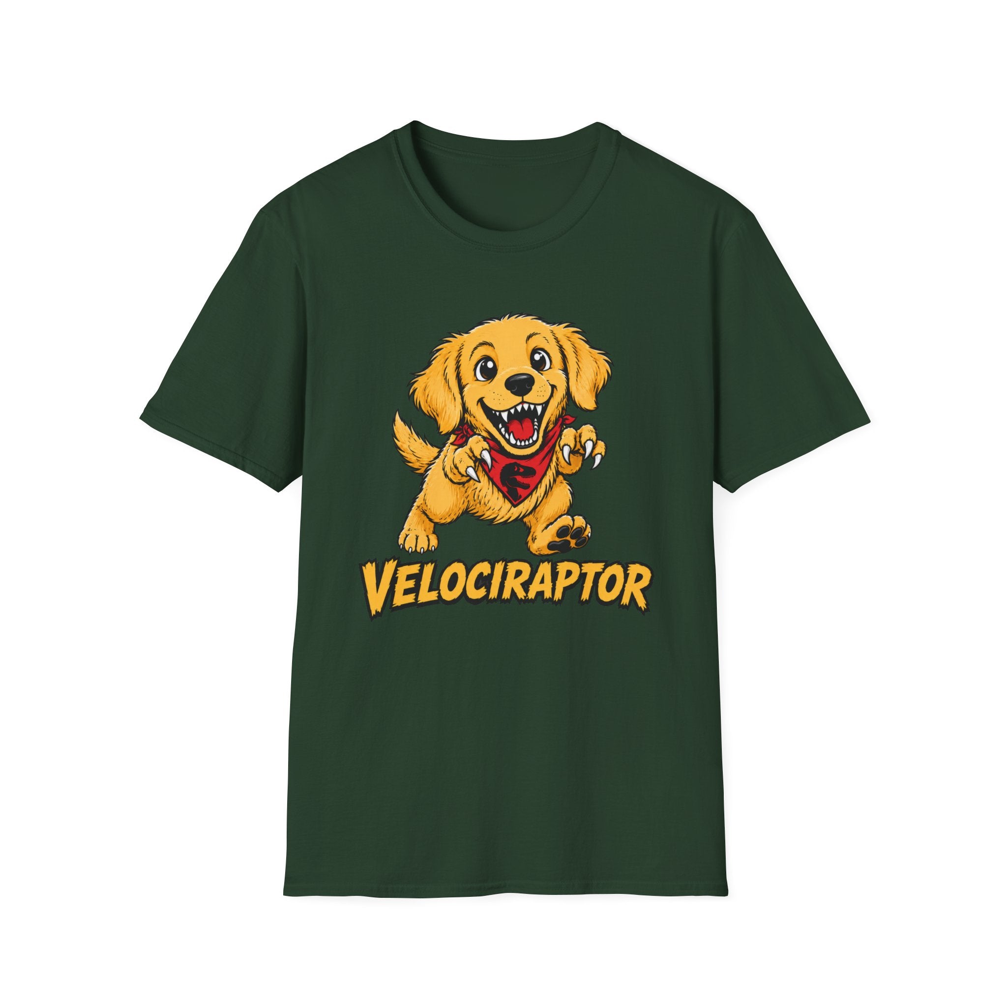 Velociraptor Golden Retriever T-shirt