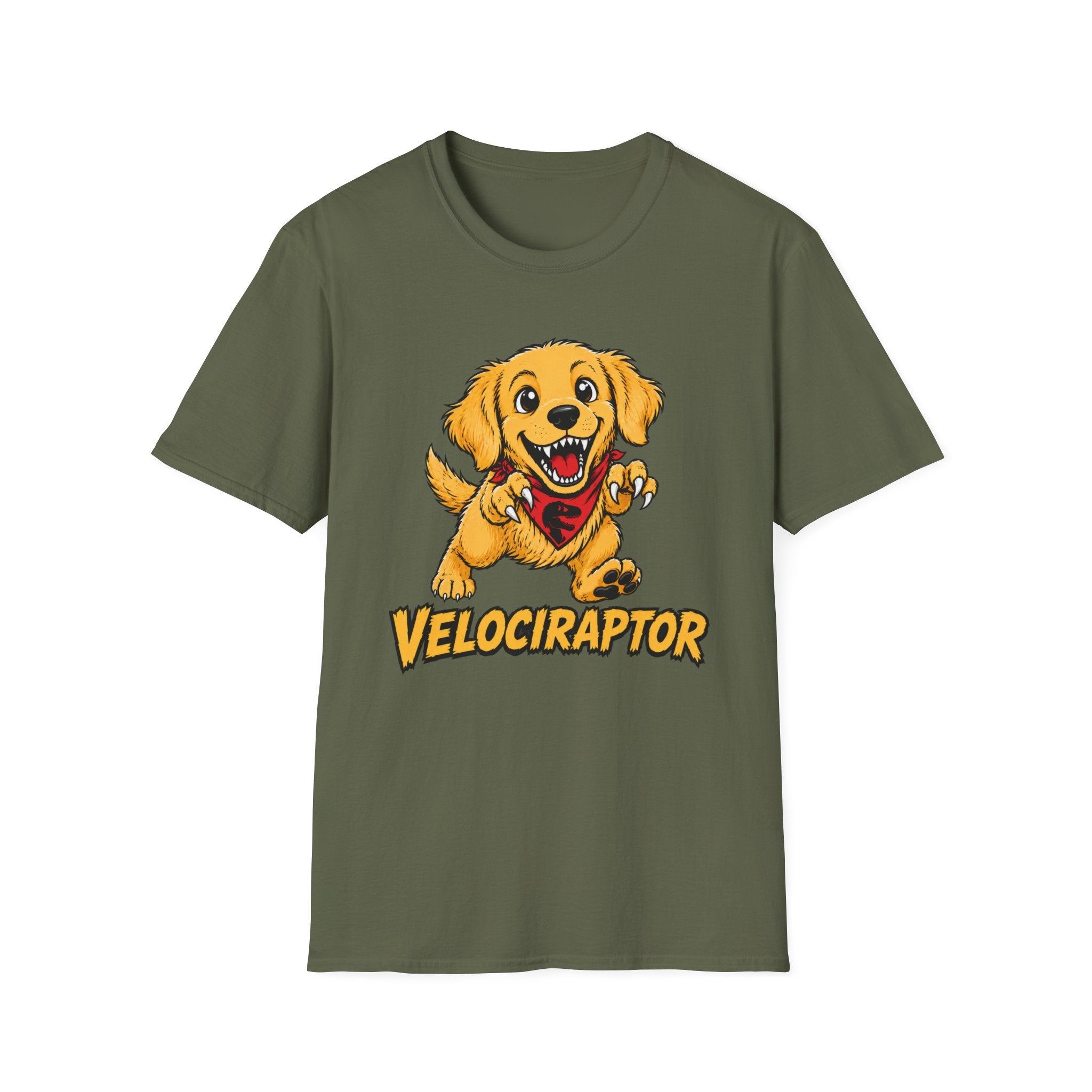 Velociraptor Golden Retriever T-shirt