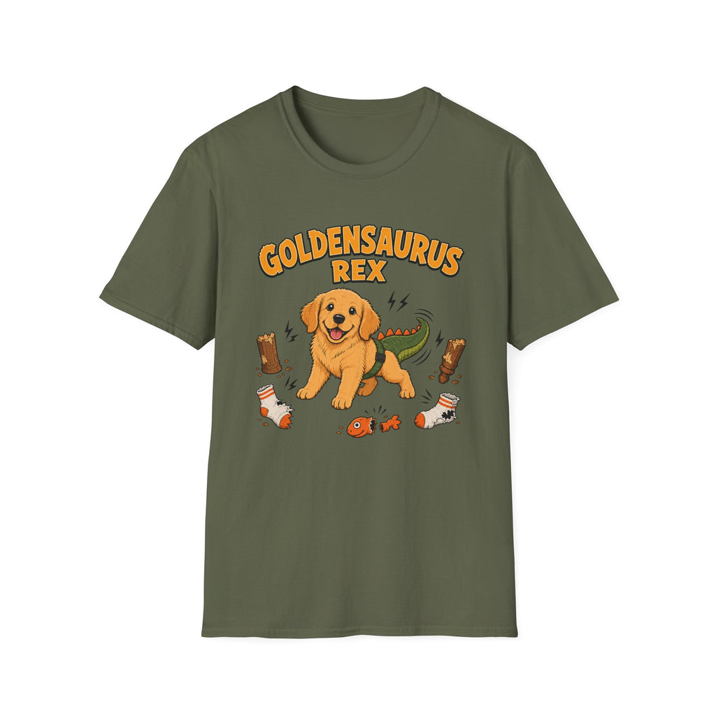 Goldensaurus Rex Golden Retriever T-shirt