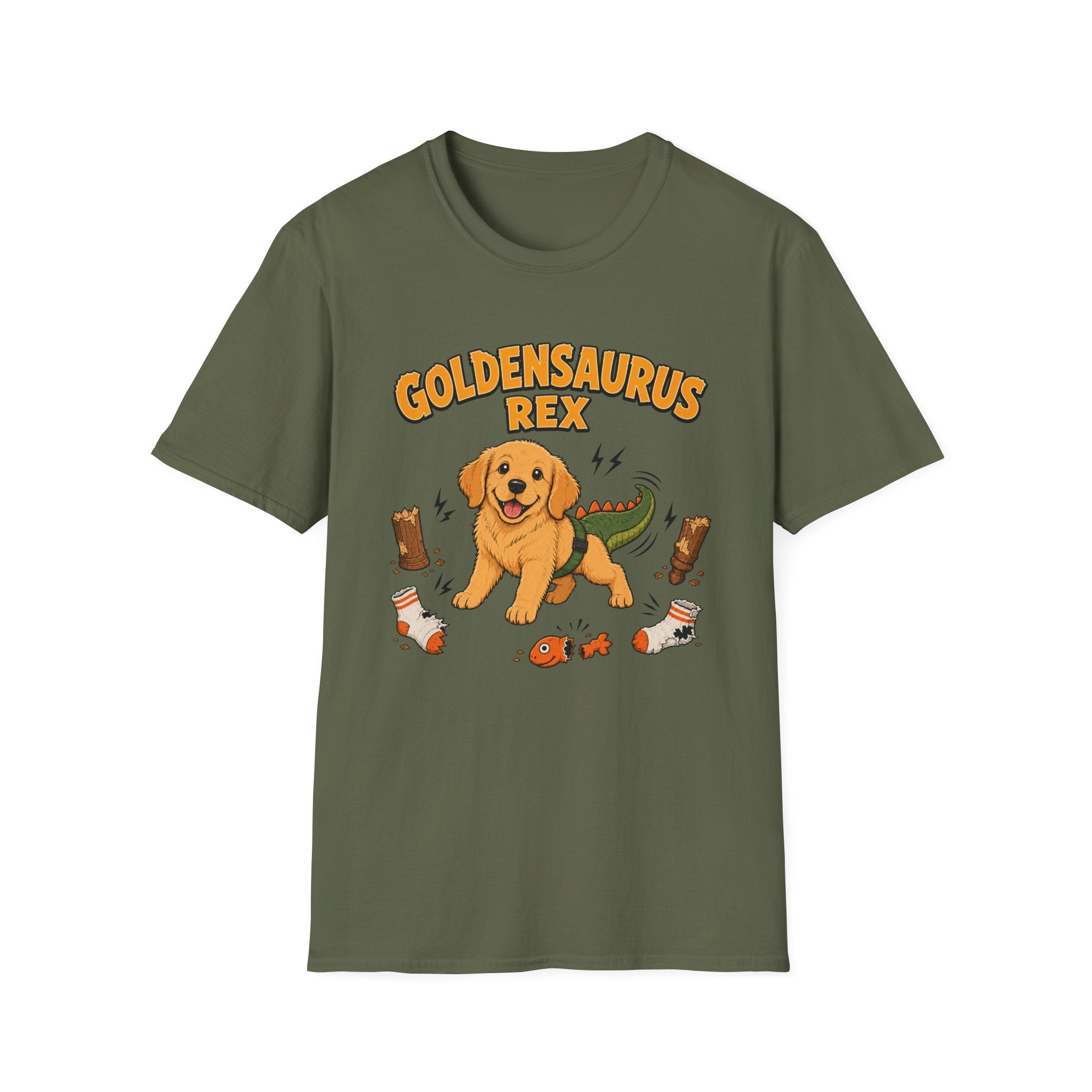 Goldensaurus Rex Golden Retriever T-shirt