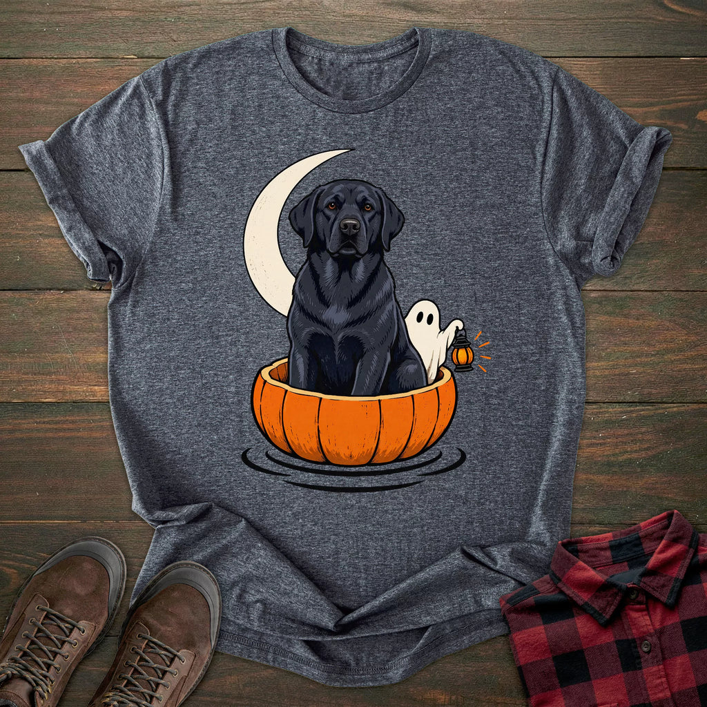 Pumpkin Boat Black Labrador T-shirt