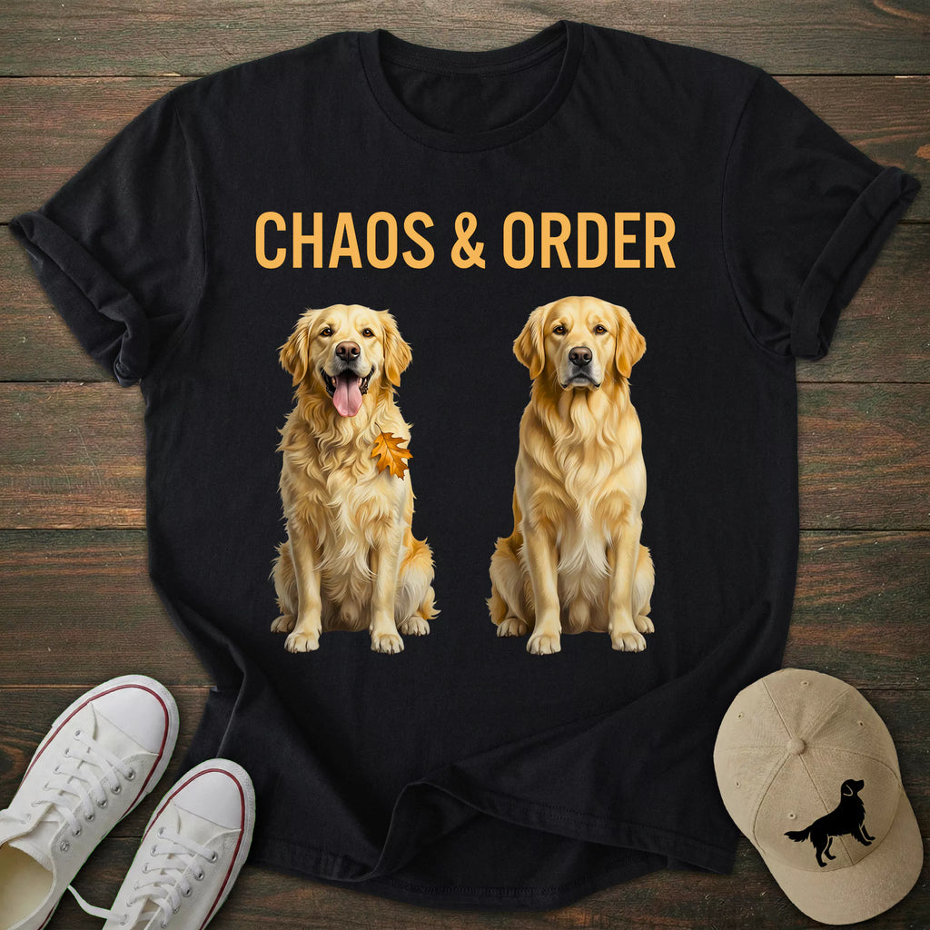 Chaos & Order Golden Retriever T-shirt
