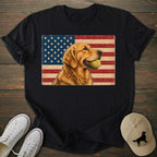 USA Flag Golden Retriever T-shirt