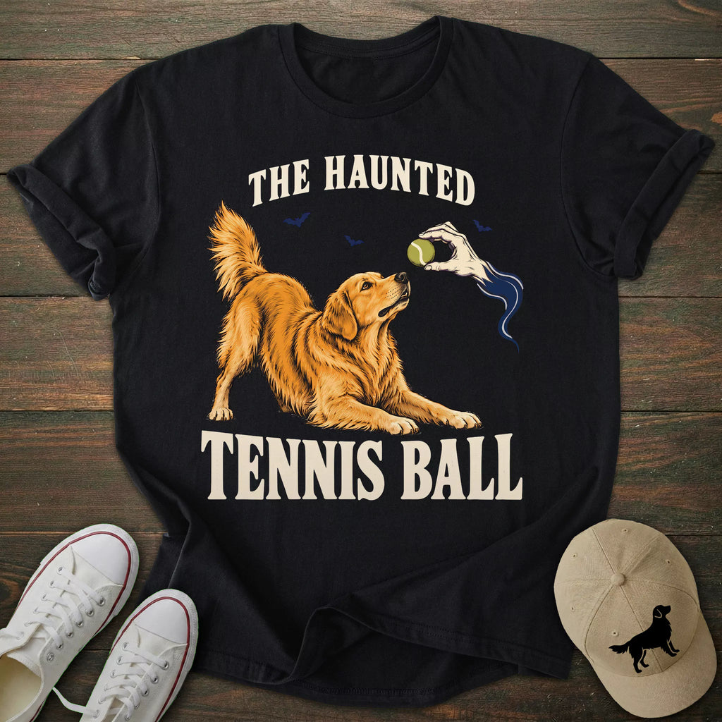Haunted Tennis Ball Golden Retriever T-shirt