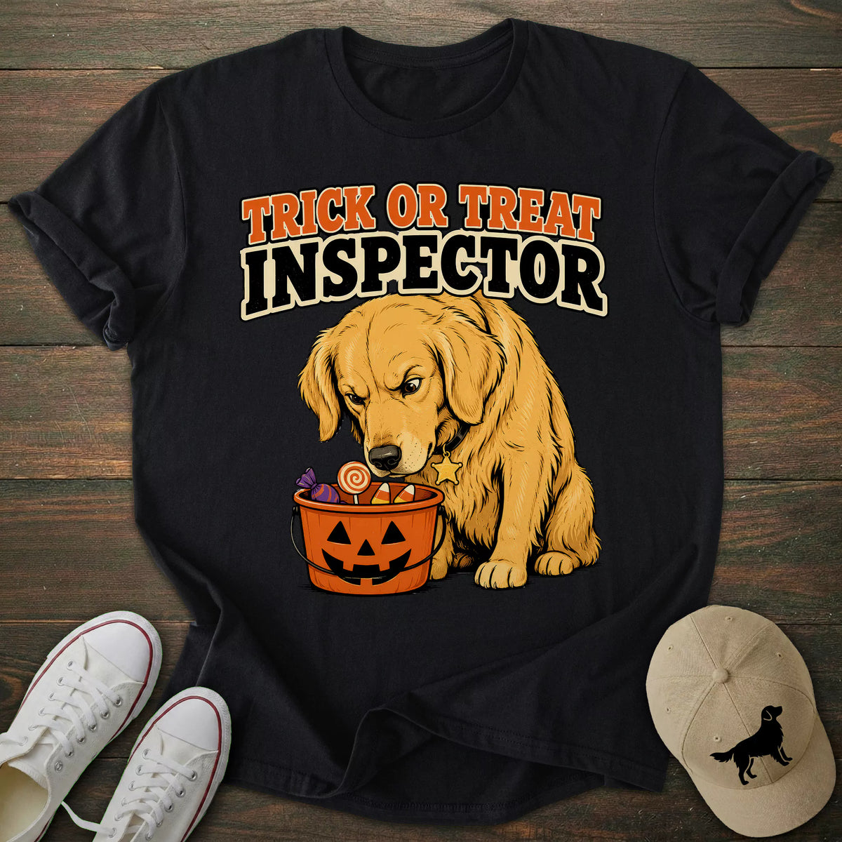 Halloween Inspector Golden Retriever T-shirt