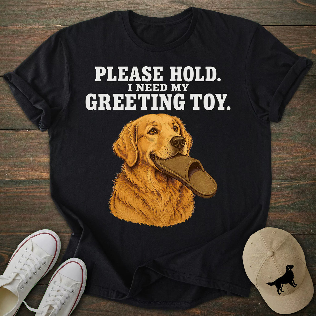 Greeting Toy Golden Retriever T-shirt