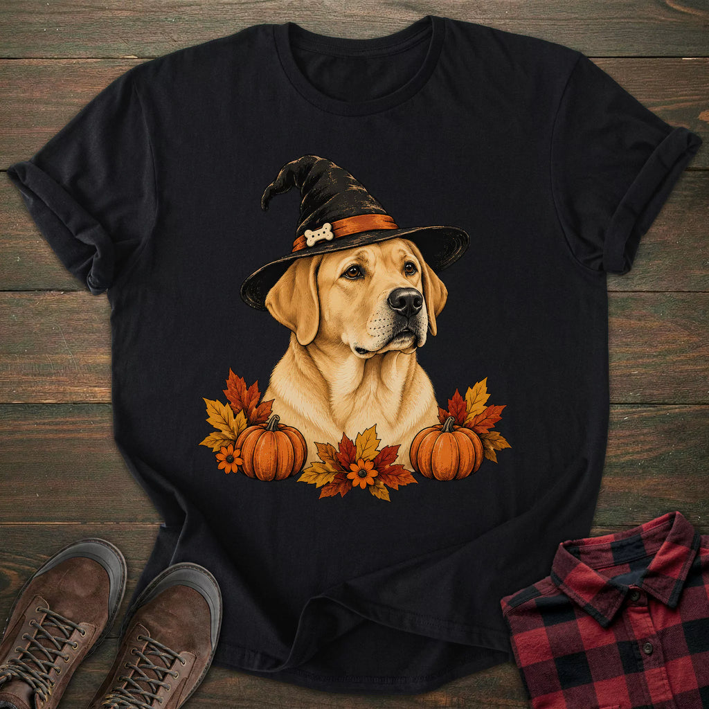 Witch Hat Yellow Labrador T-shirt