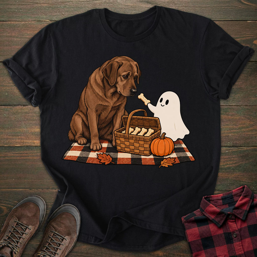 Ghost Picnic Chocolate Labrador T-shirt