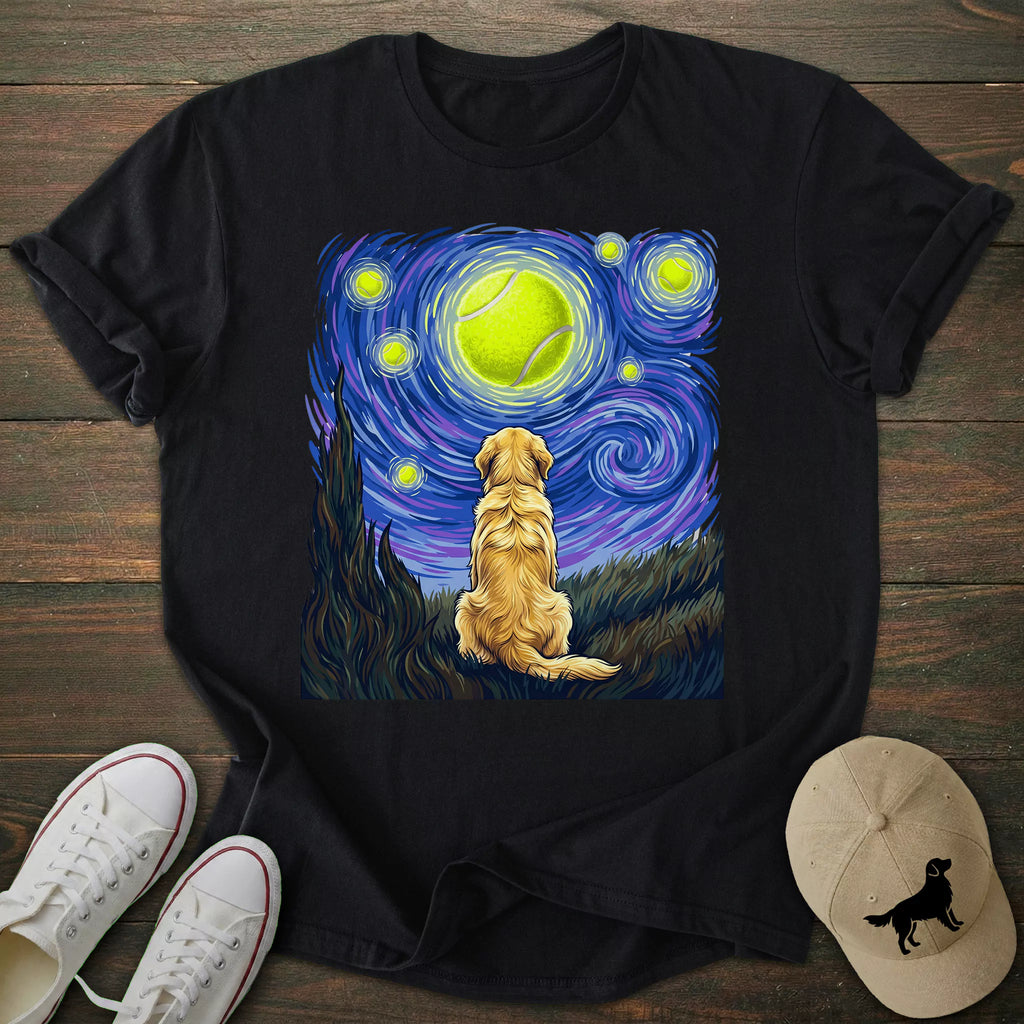 Starry Night Golden Retriever T-shirt