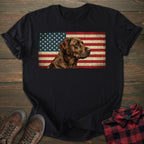 USA Flag Chocolate Labrador T-shirt