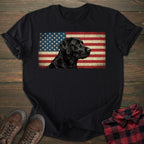 USA Flag Black Labrador T-shirt