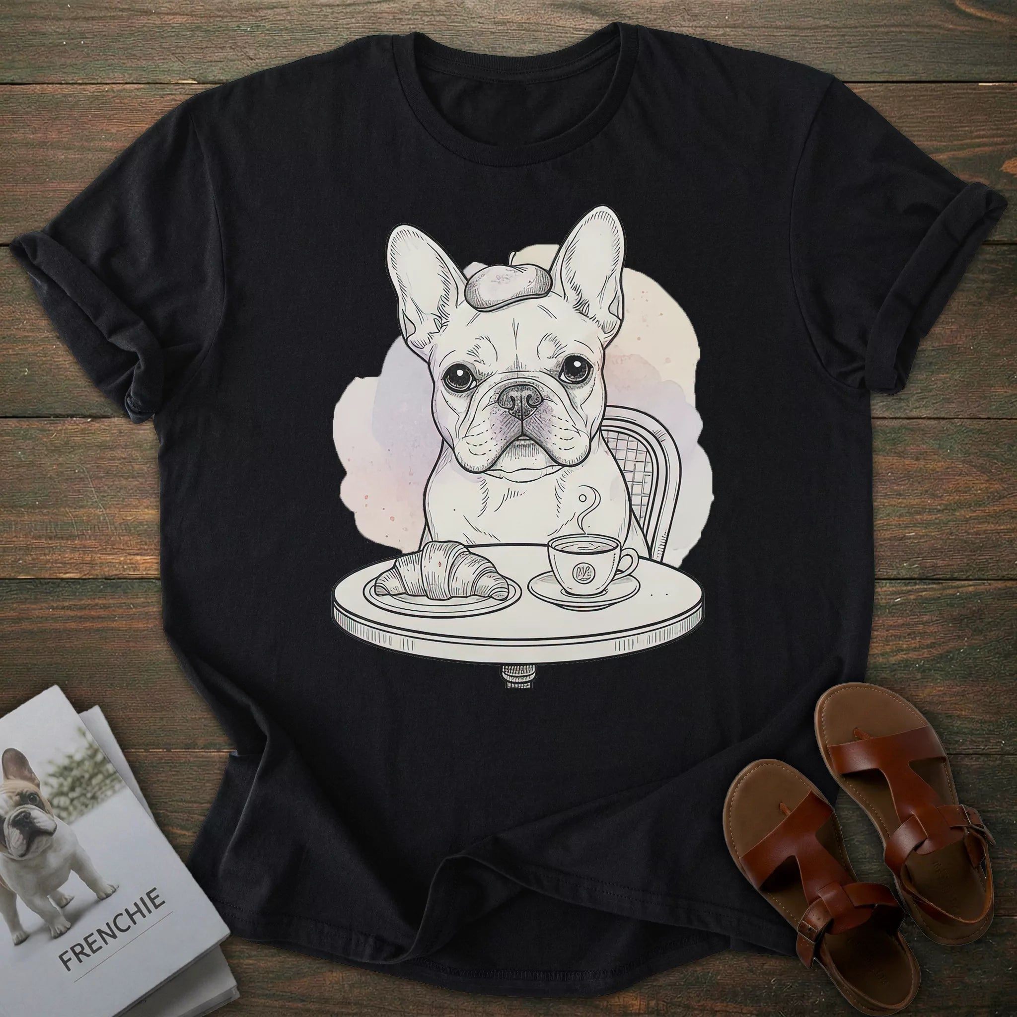 Coffee French Bulldog T-shirt