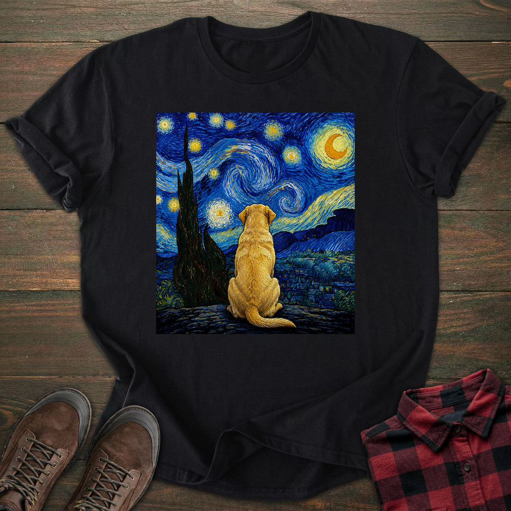Starry Night Yellow Labrador T-shirt