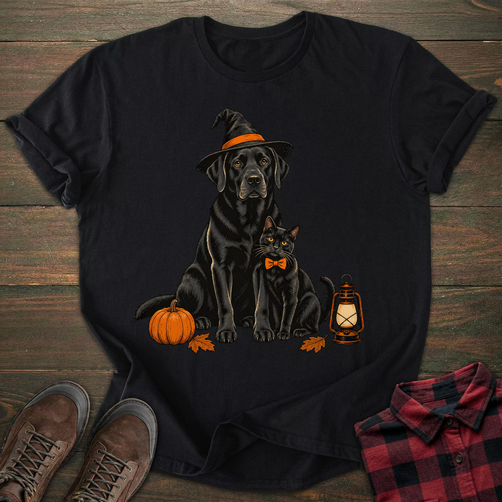 Witch Cat Black Labrador T-shirt