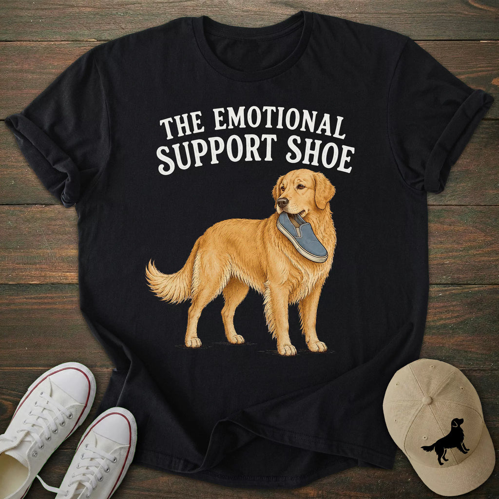 Emotional Support Shoe Golden Retriever T-shirt