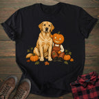 Pumpkin Friend Yellow Labrador T-shirt