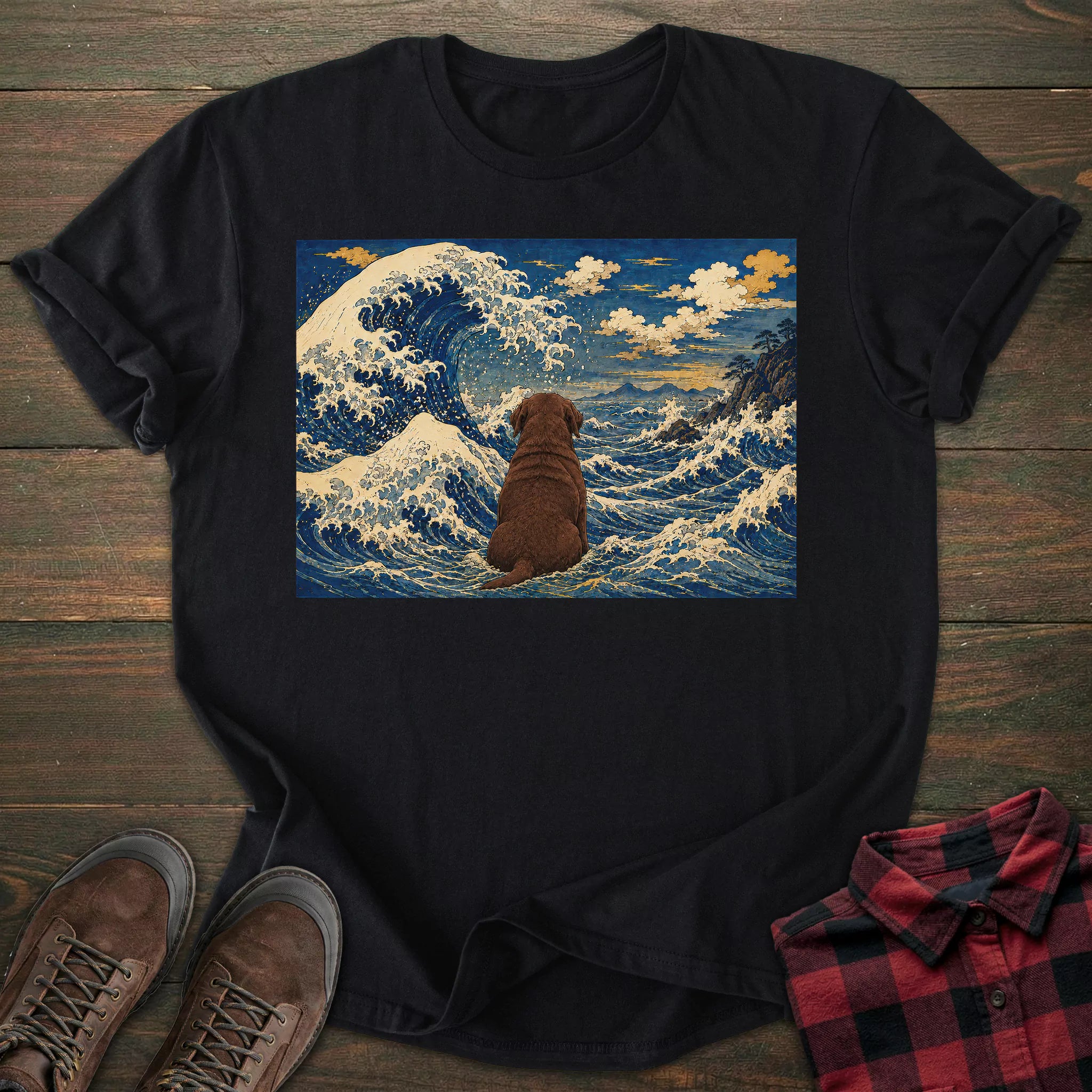 Great Wave Chocolate Labrador T-shirt