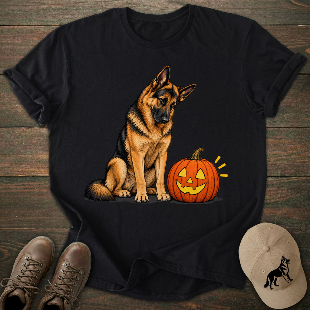 Halloween Pumpkin German Shepherd T-shirt
