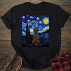 Starry Night Chocolate Labrador T-shirt