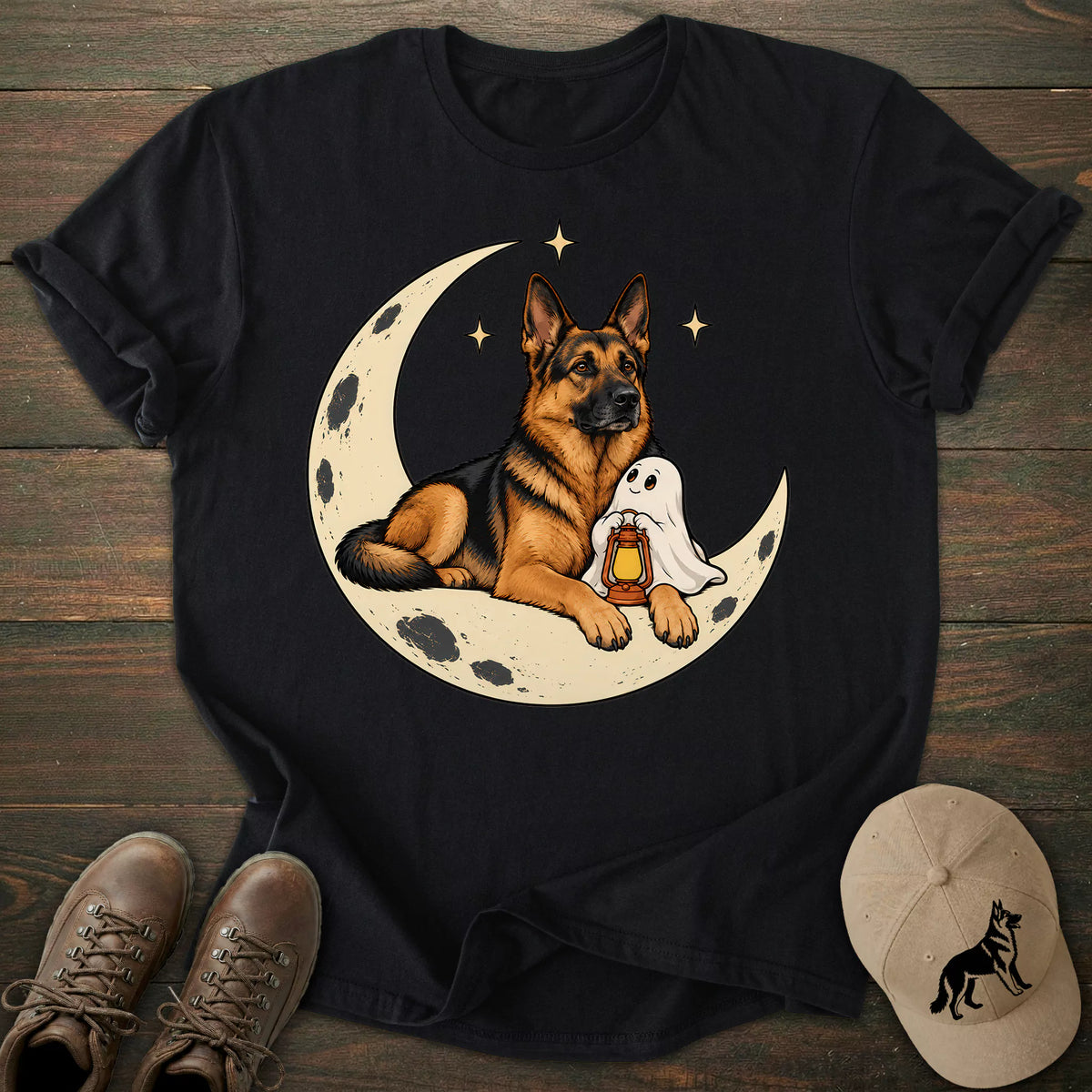 Crescent Moon German Shepherd T-shirt