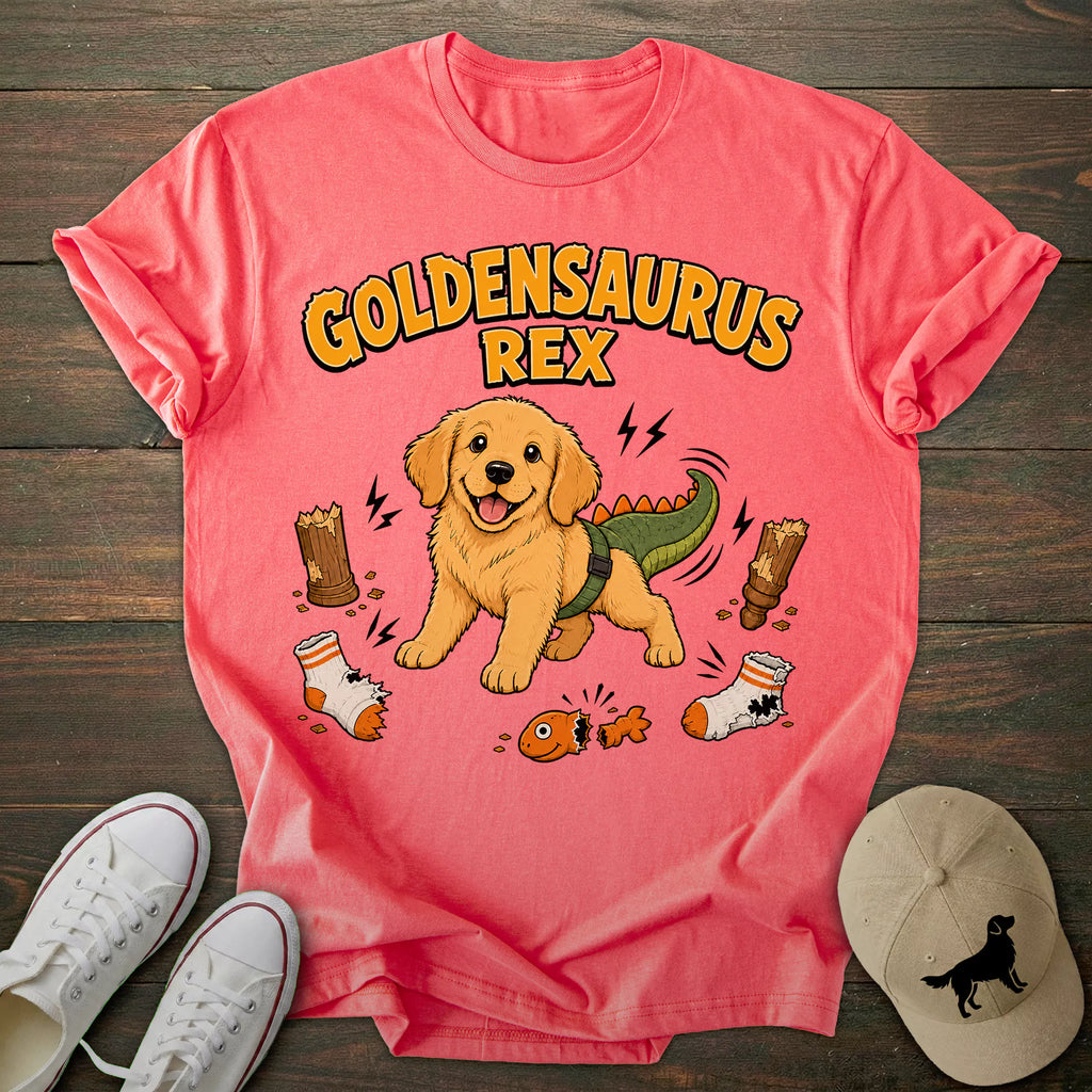 Goldensaurus Rex Golden Retriever T-shirt