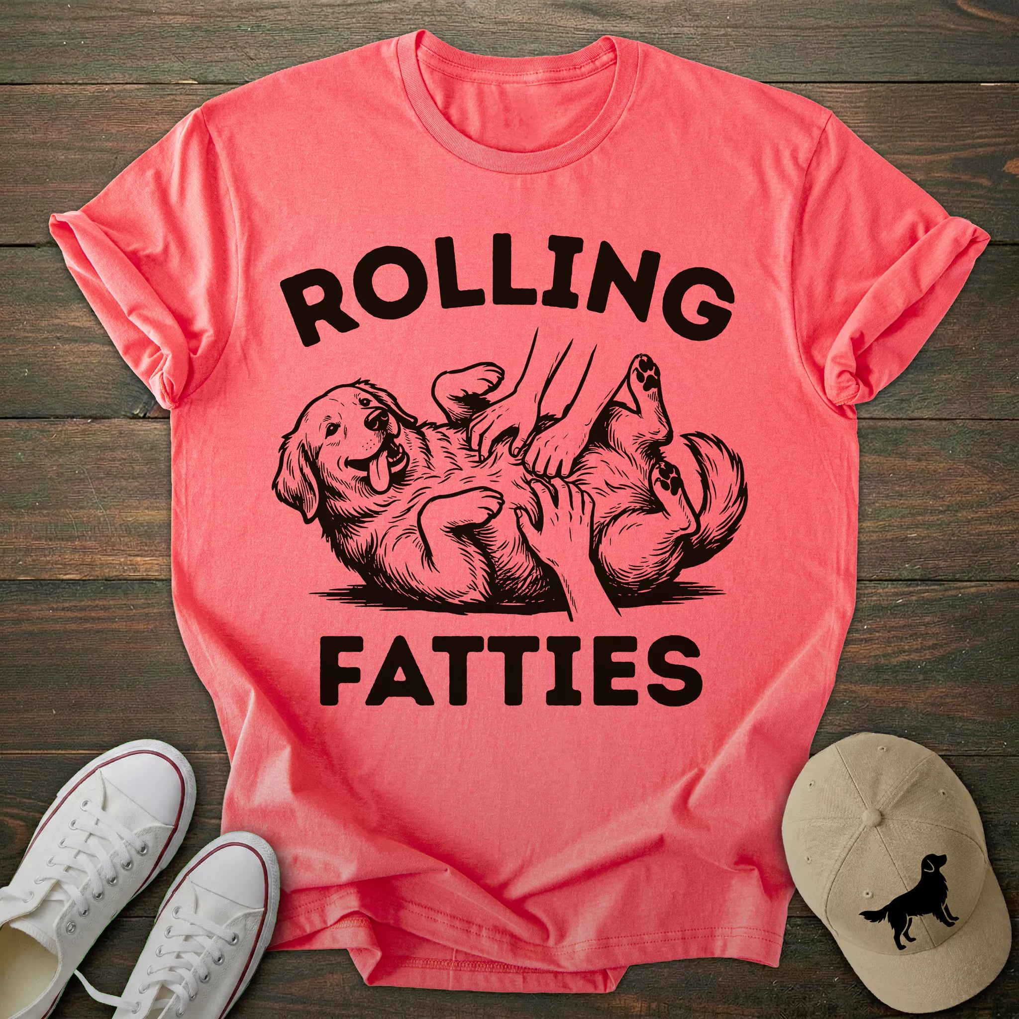 Rolling Fatties Golden Retriever T-shirt