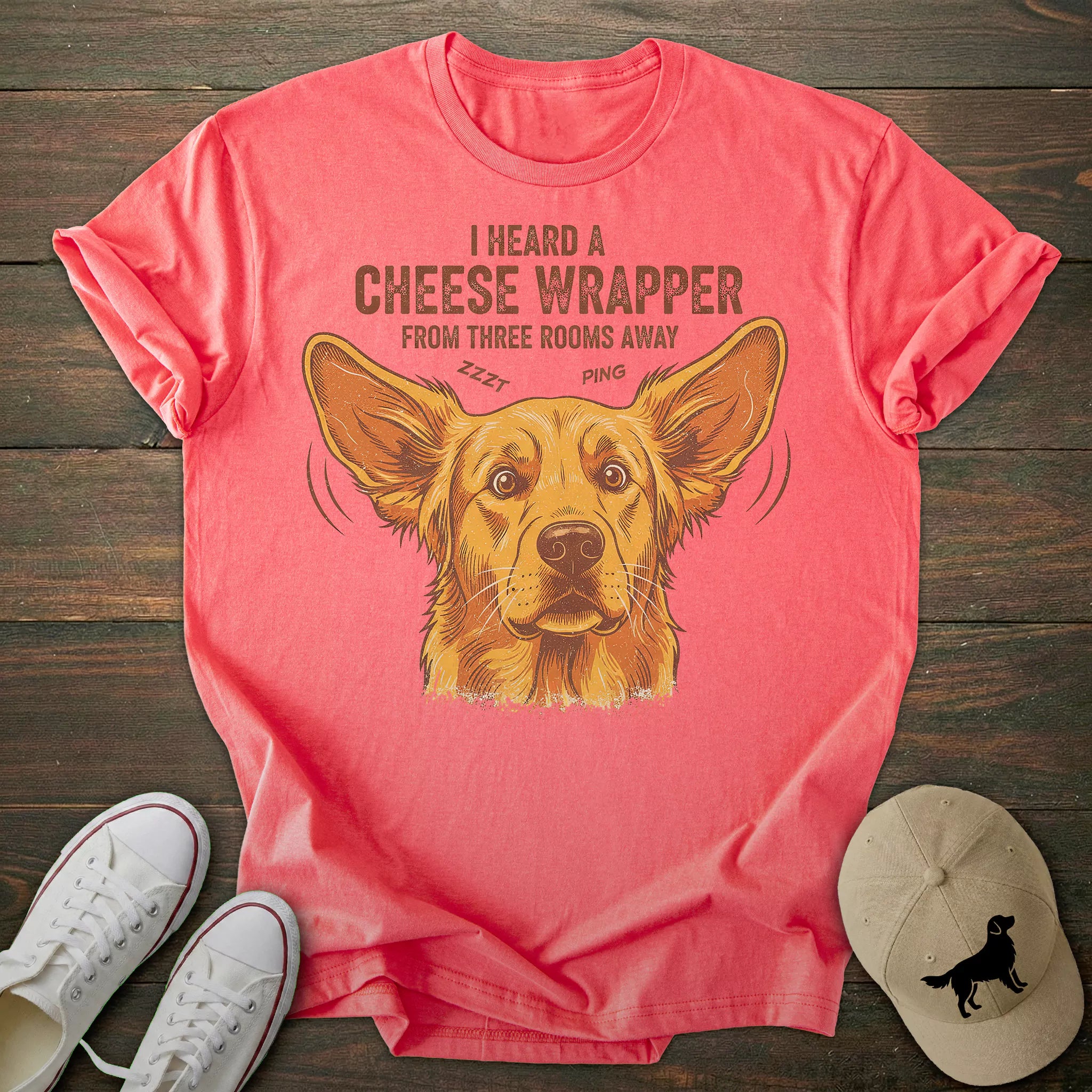 Cheese Wrapper Golden Retriever T-shirt