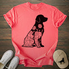 Floral Silhouette Golden Retriever T-shirt