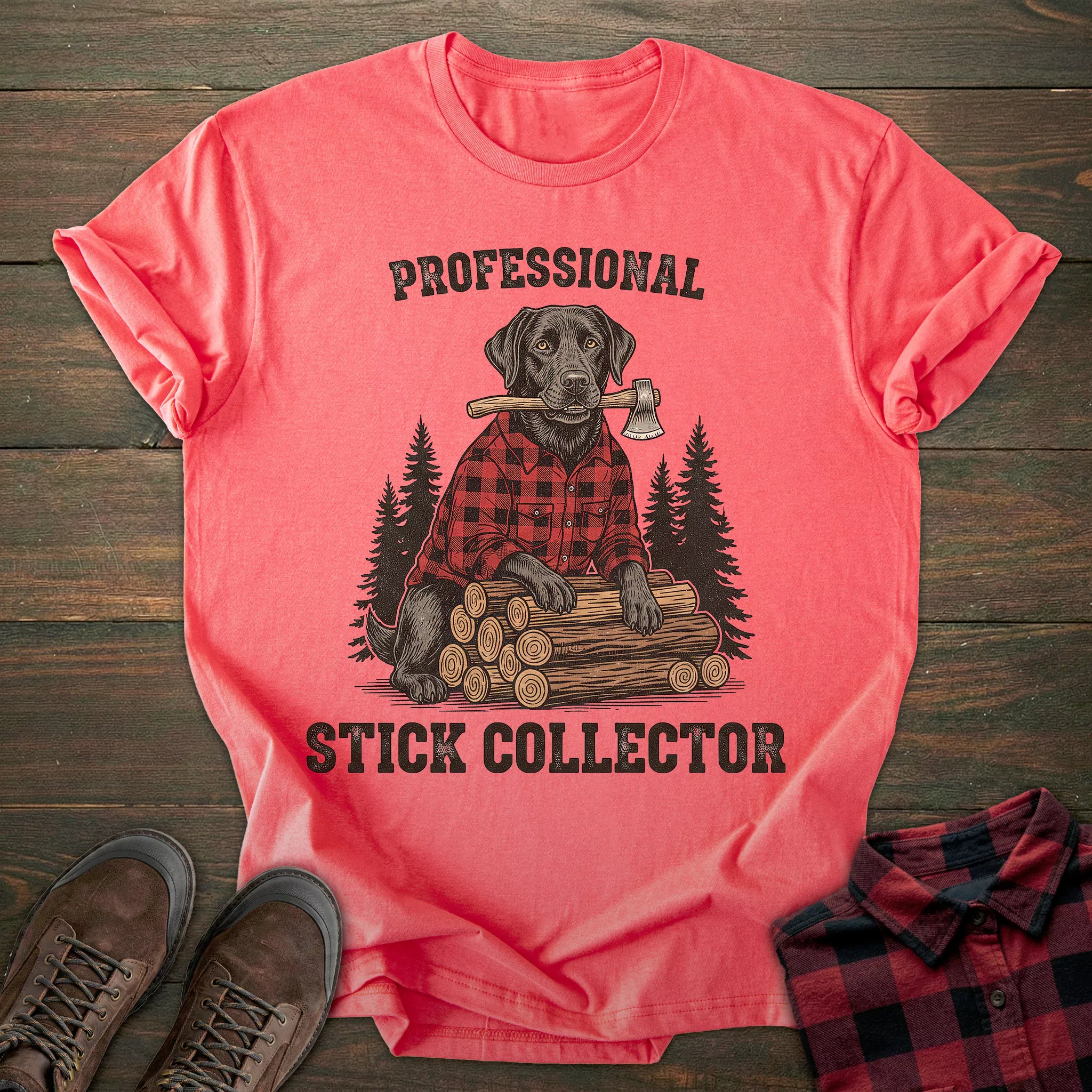 Stick Collector Black Labrador T-shirt