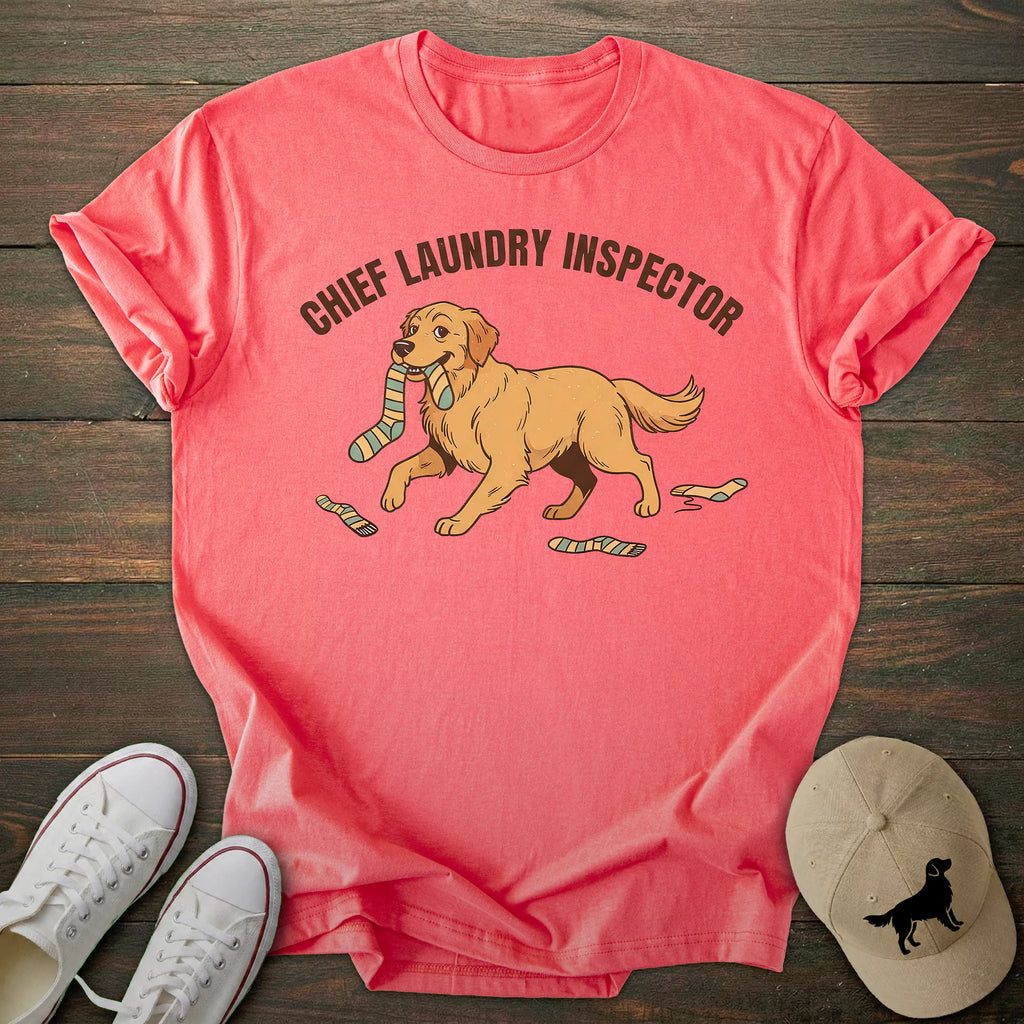 Laundry Inspector Golden Retriever T-shirt