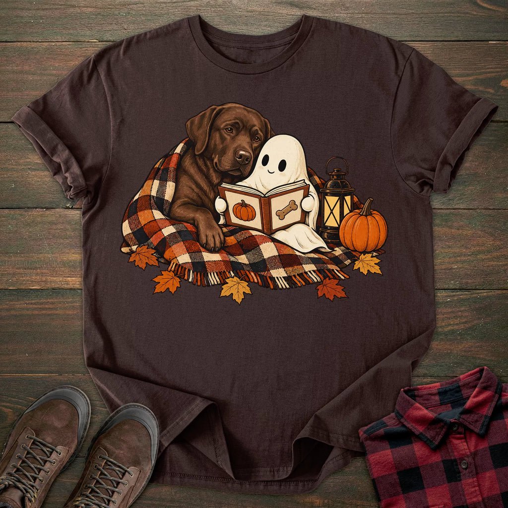 Cozy Halloween Chocolate Labrador T-shirt