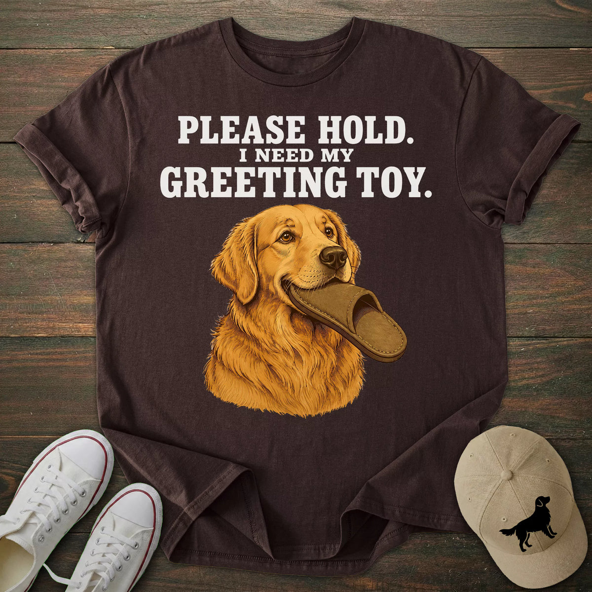 Greeting Toy Golden Retriever T-shirt