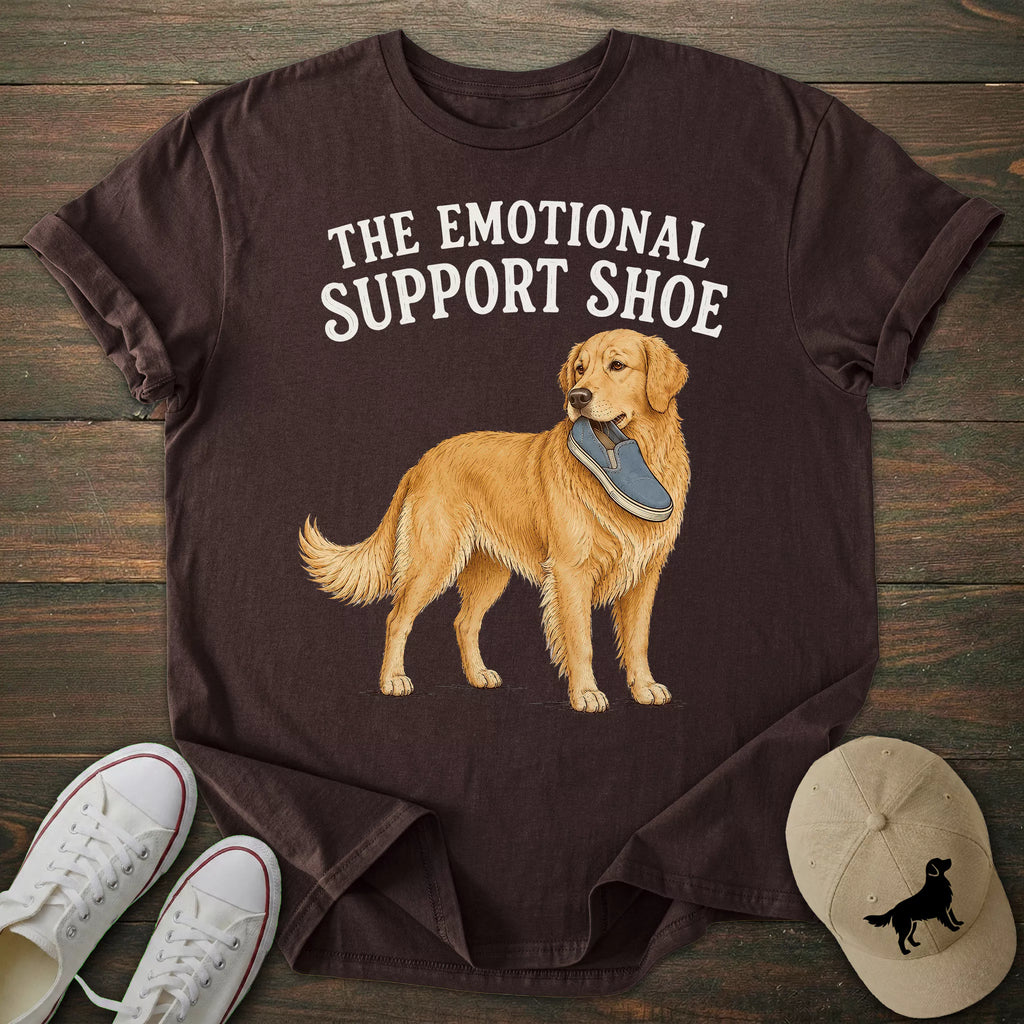 Emotional Support Shoe Golden Retriever T-shirt