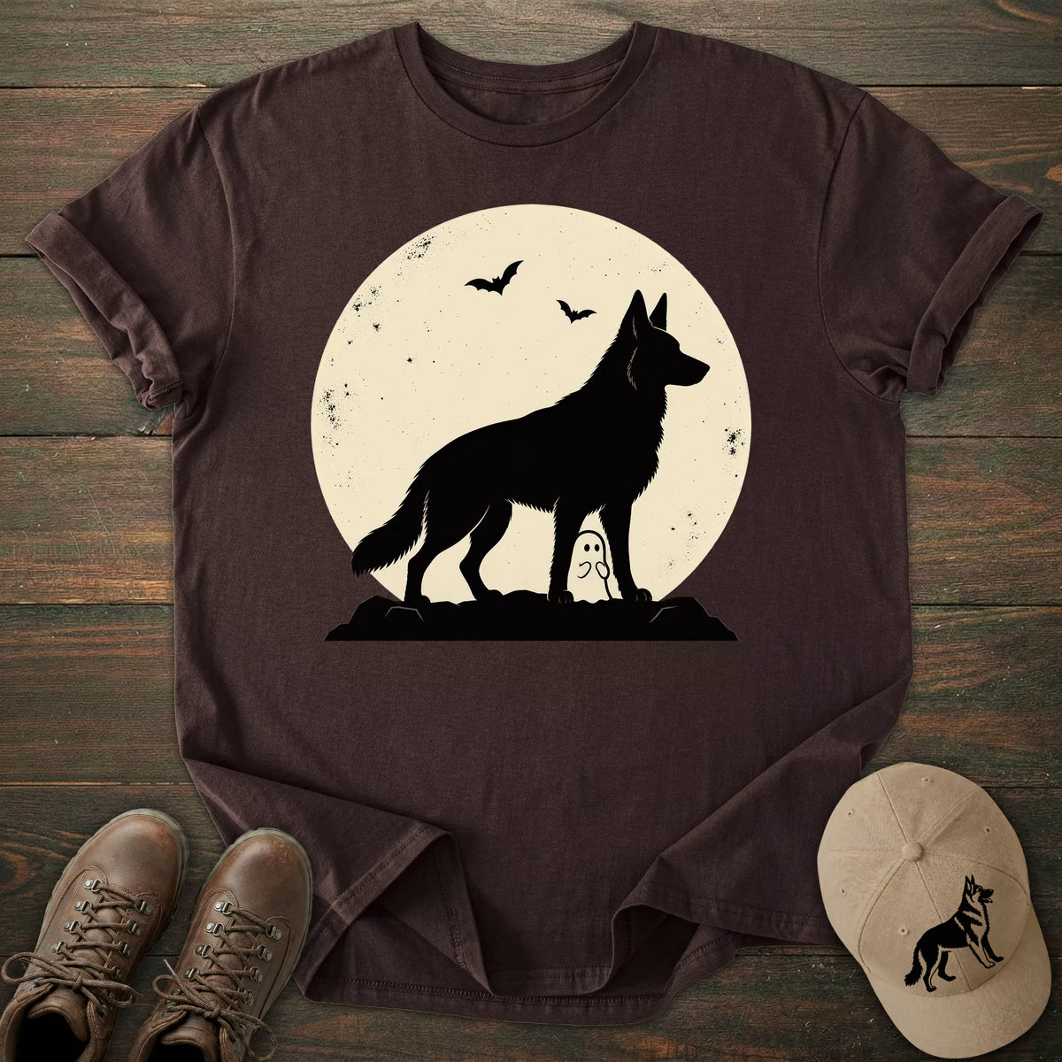 Halloween Moon German Shepherd T-shirt