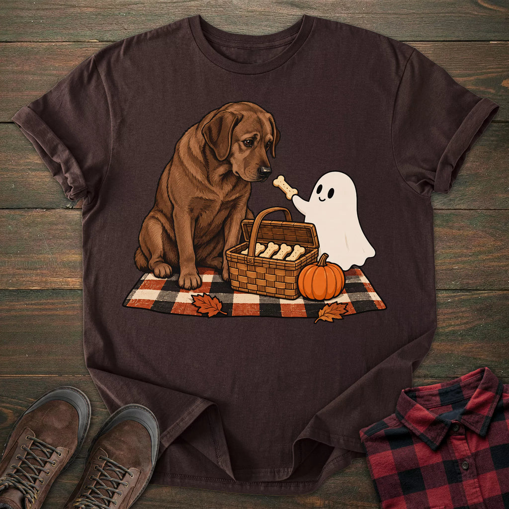 Ghost Picnic Chocolate Labrador T-shirt