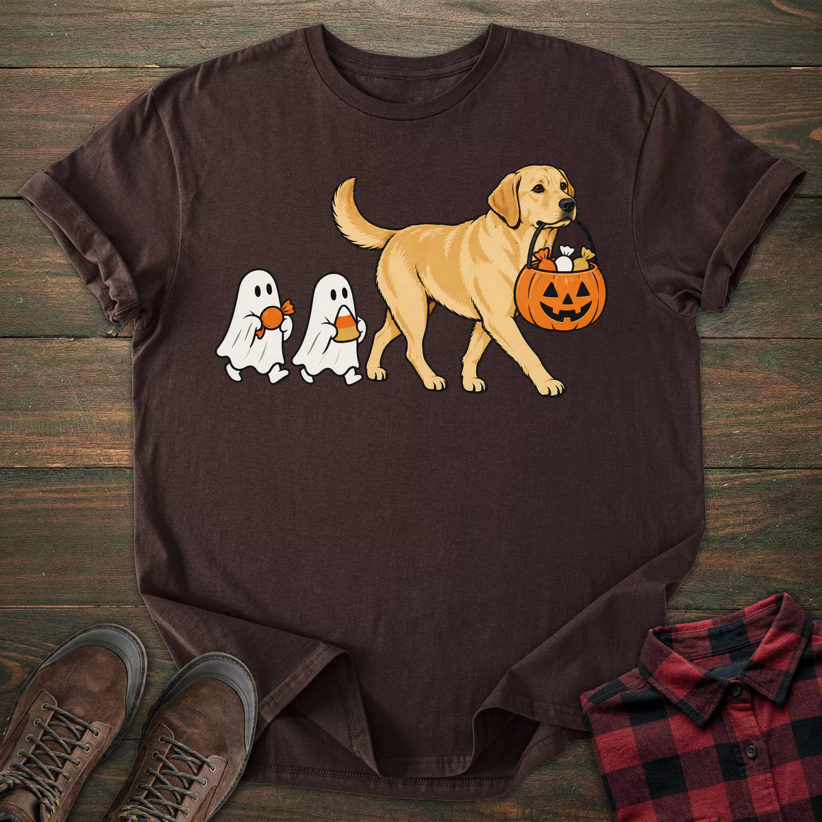 Trick Or Treat Yellow Labrador T-shirt