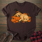 Sleeping Witch Yellow Labrador T-shirt