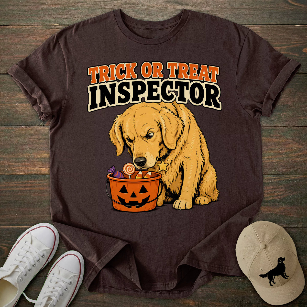 Halloween Inspector Golden Retriever T-shirt