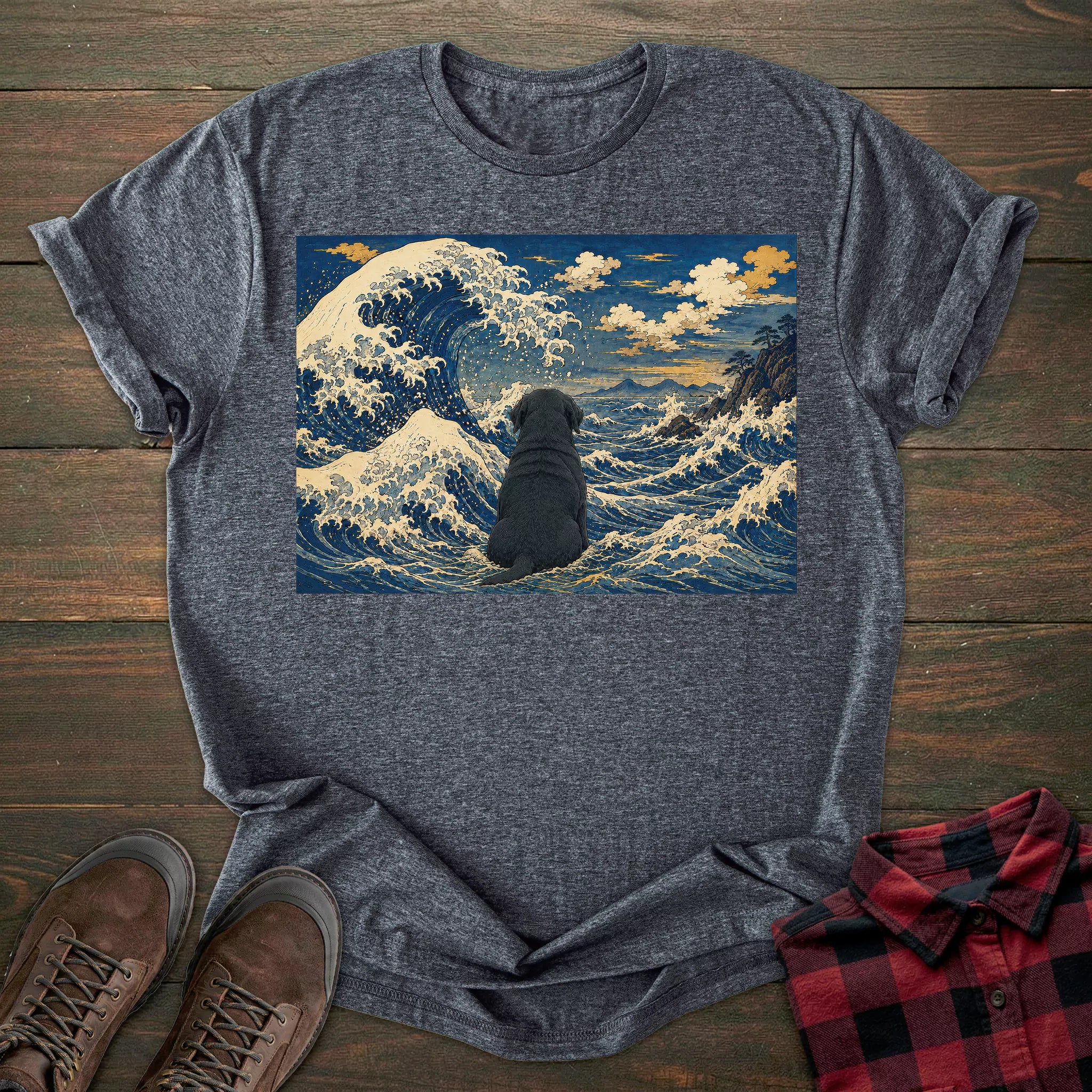 Great Wave Black Labrador T-shirt