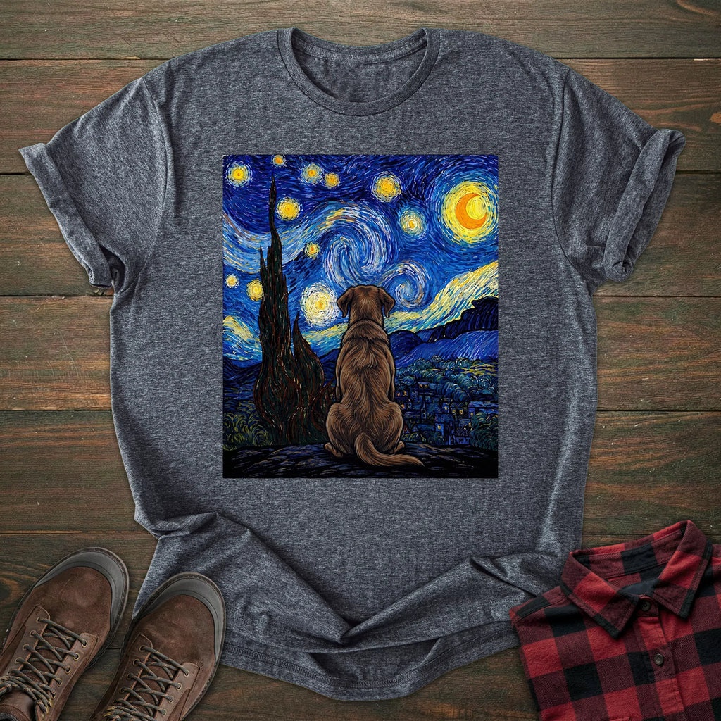 Starry Night Chocolate Labrador T-shirt