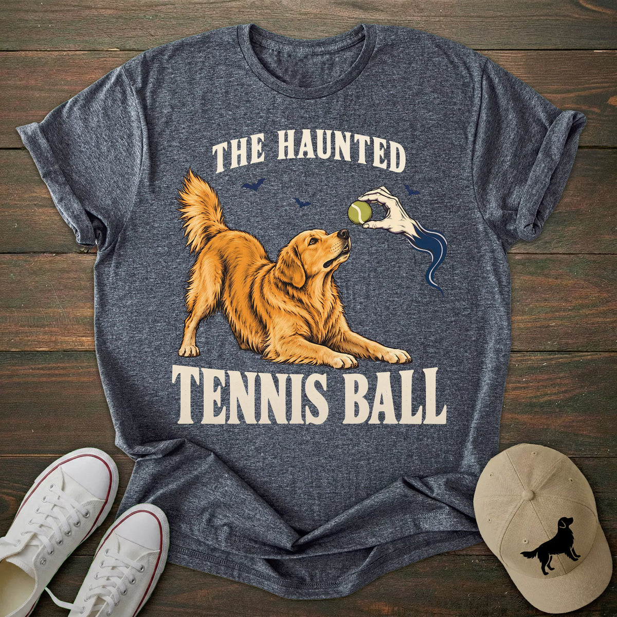 Haunted Tennis Ball Golden Retriever T-shirt