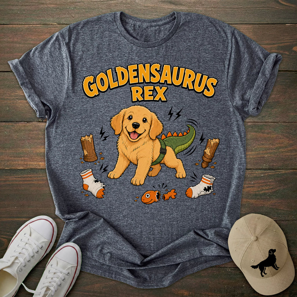 Goldensaurus Rex Golden Retriever T-shirt