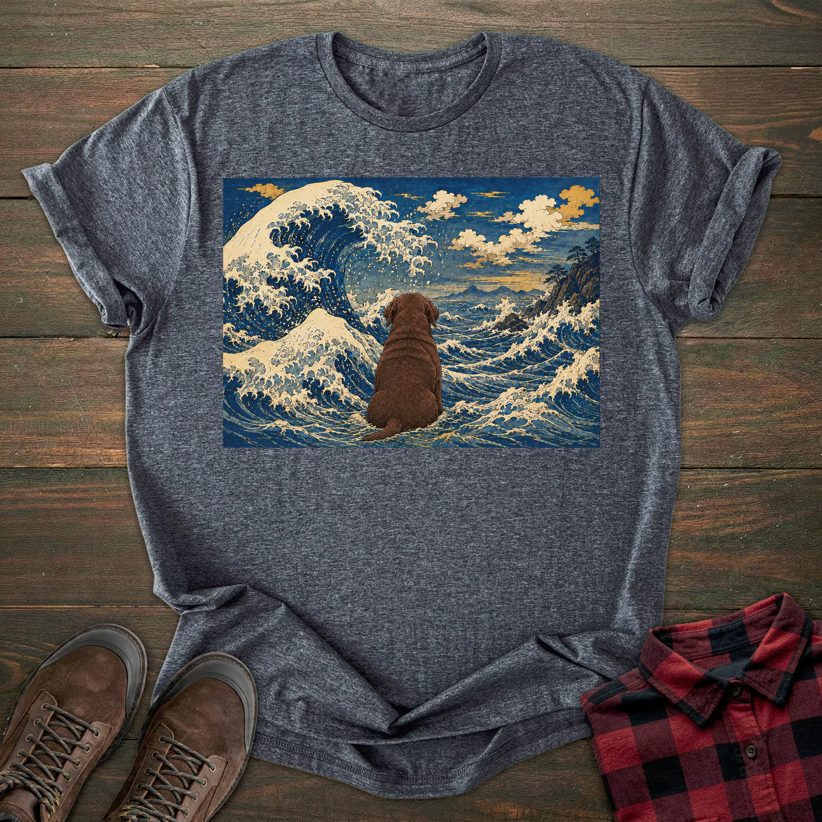 Great Wave Chocolate Labrador T-shirt