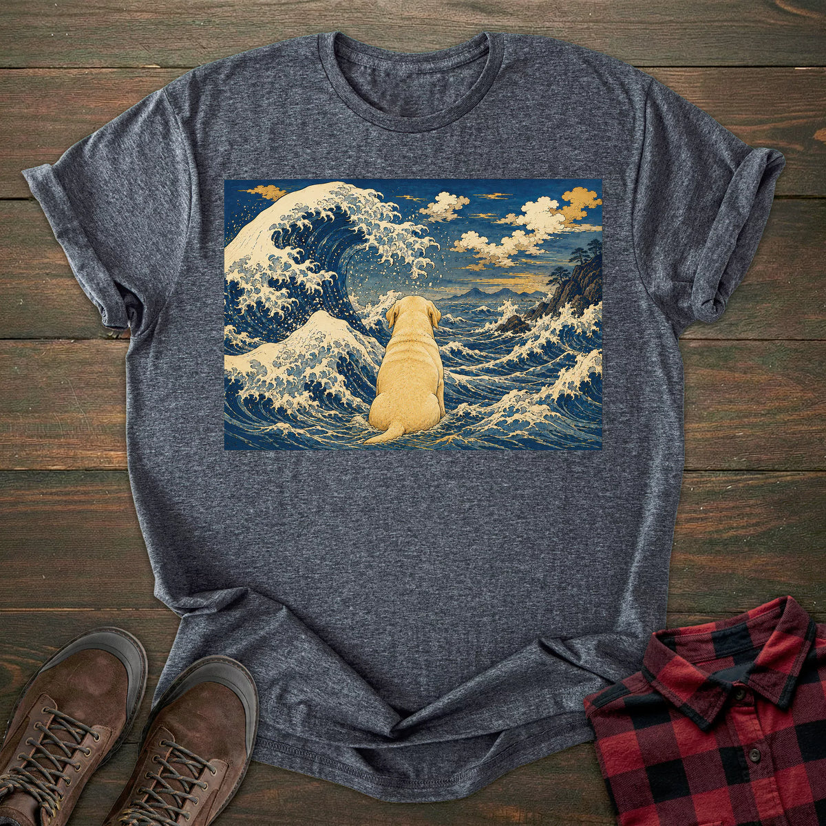 Great Wave Yellow Labrador T-shirt
