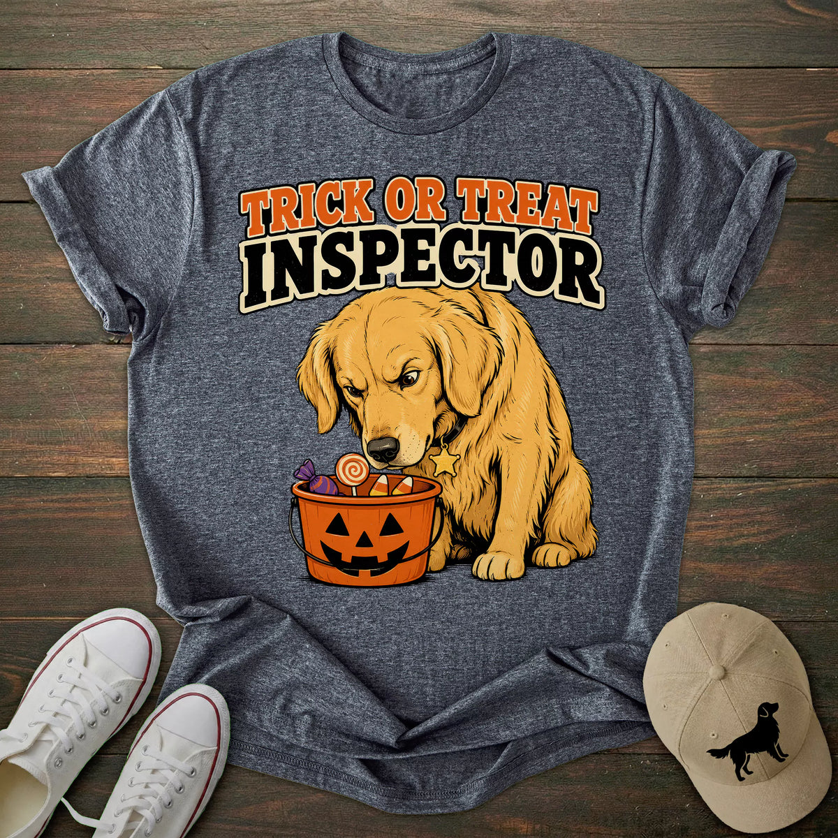 Halloween Inspector Golden Retriever T-shirt