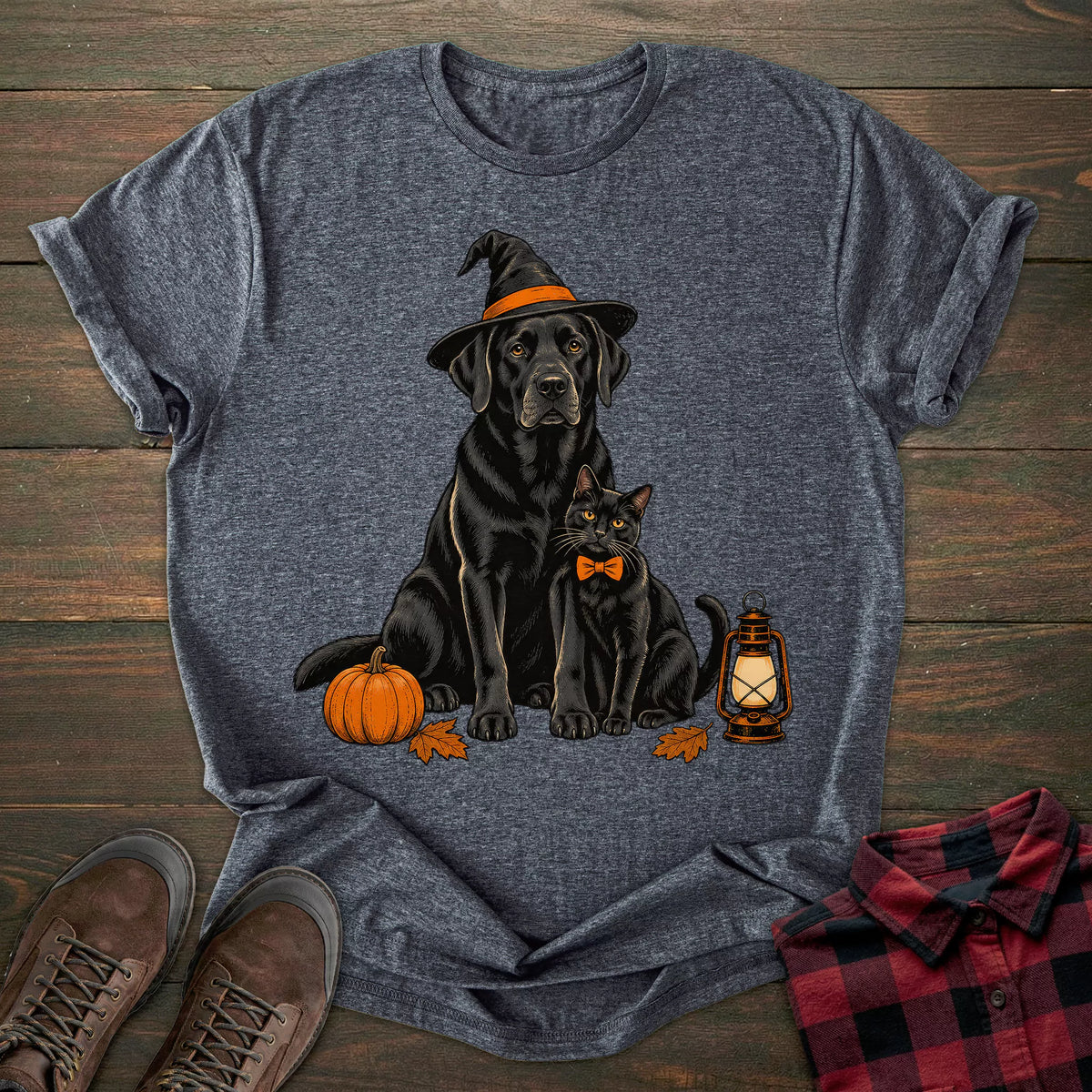 Witch Cat Black Labrador T-shirt