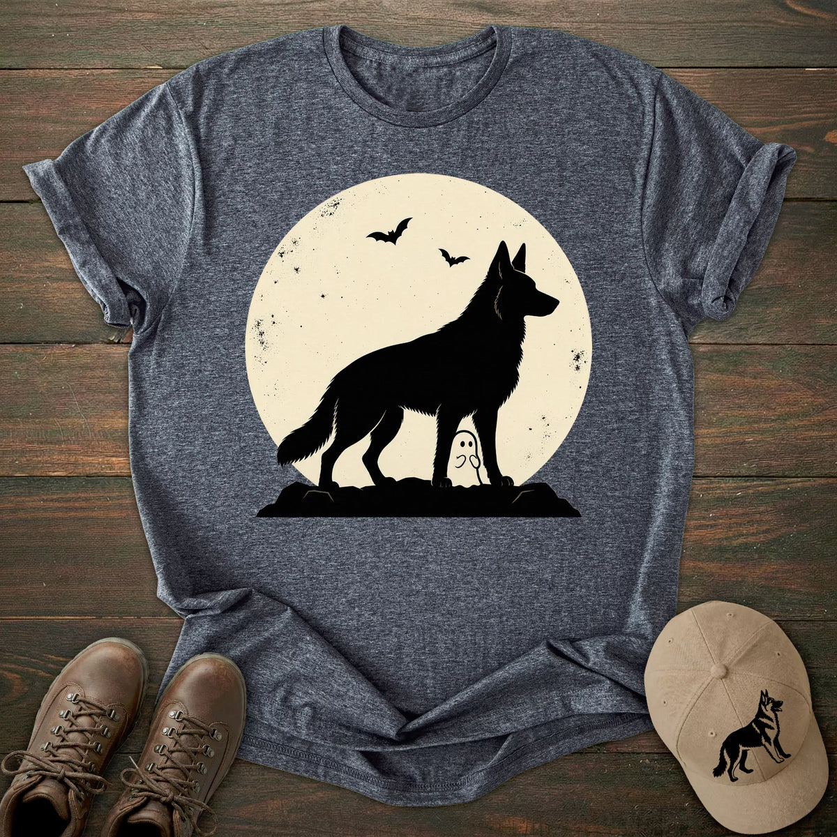 Halloween Moon German Shepherd T-shirt