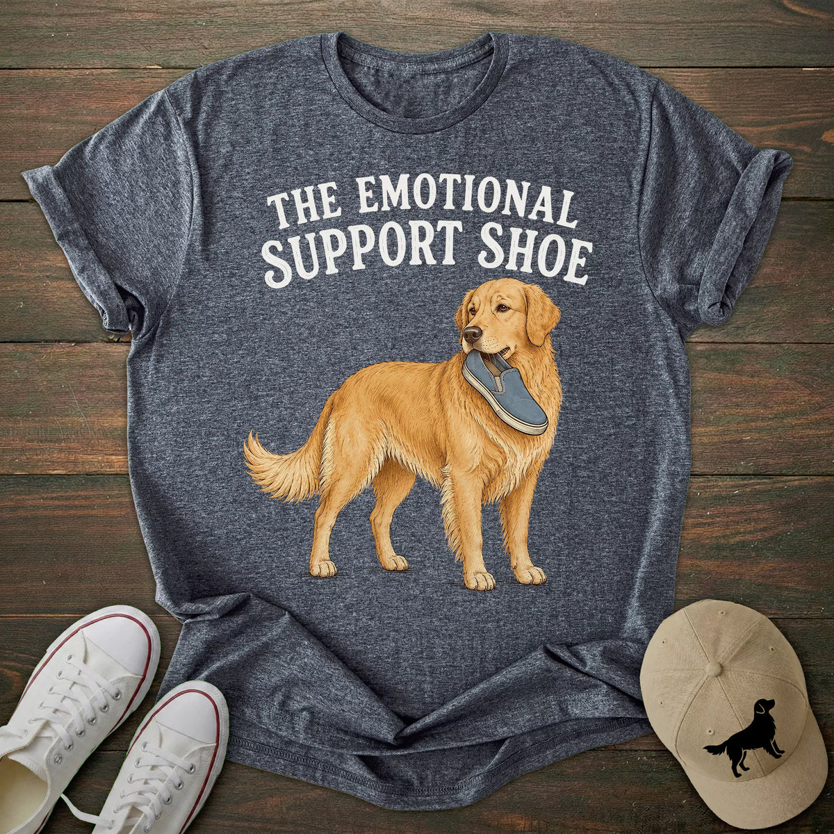 Emotional Support Shoe Golden Retriever T-shirt